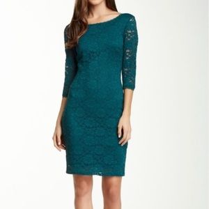 Laundry by Shelli Segal Green Lace Dress